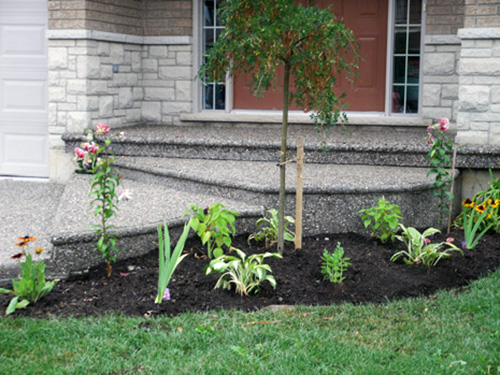 Exposed aggregate steps and porch Hamilton ON