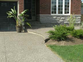 Exposed aggregate driveway and steps Hamilton ON