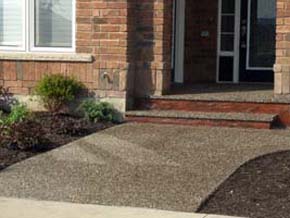 Exposed aggregate sidewalk and steps Hamilton ON
