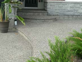 Exposed aggregate driveway and steps Hamilton ON