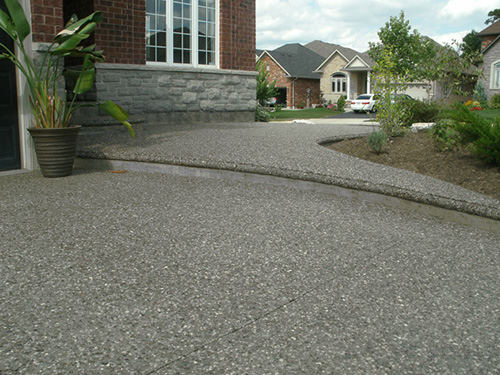 Exposed aggregate steps and driveway Hamilton ON