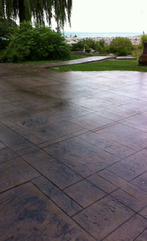 Colour stamped concrete patio Hamilton ON